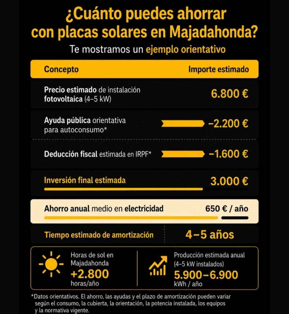 cuanto puedes ahorrar con placas solares en majadahonda